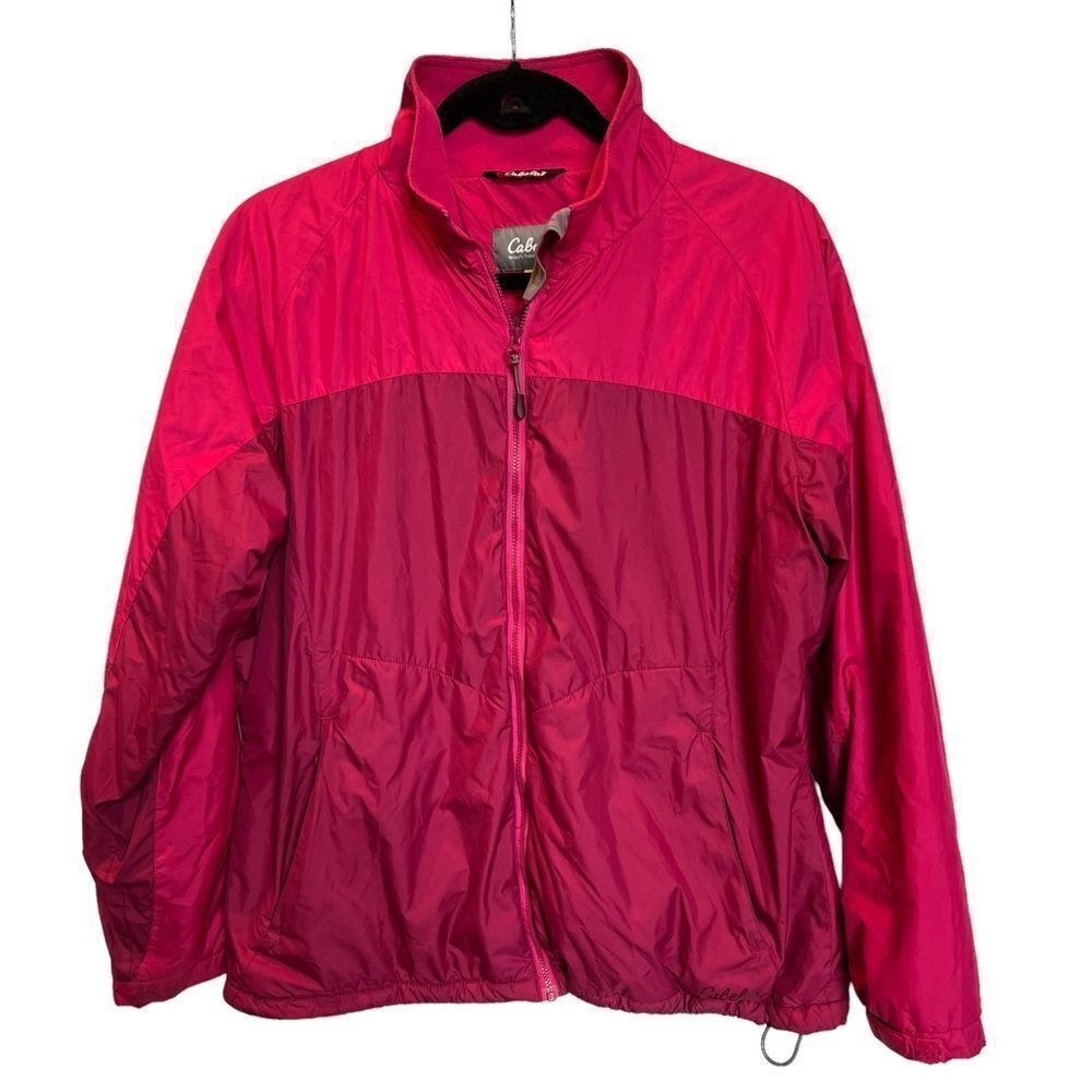 Cabela's Women's Jacket Raspberry Pink 2 tone Size Large Full Zip Polartec